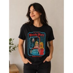 Creepy Co Bloody‎ Mary Horror Graphic Tee Retro Mirror Parody Black Shirt Small